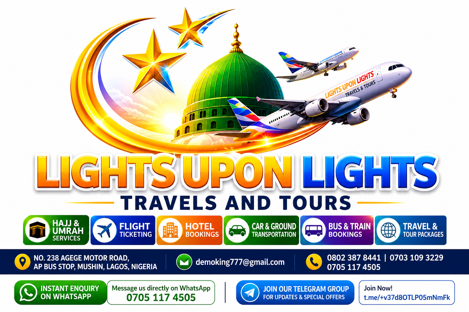 Light Upon Lights Travels and Tours new logo